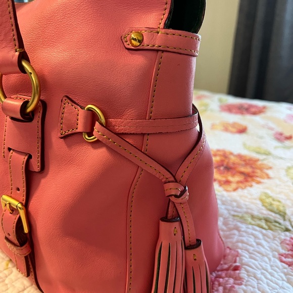 Dooney & Bourke Pink Leather Tote Bag - Picture 9 of 14